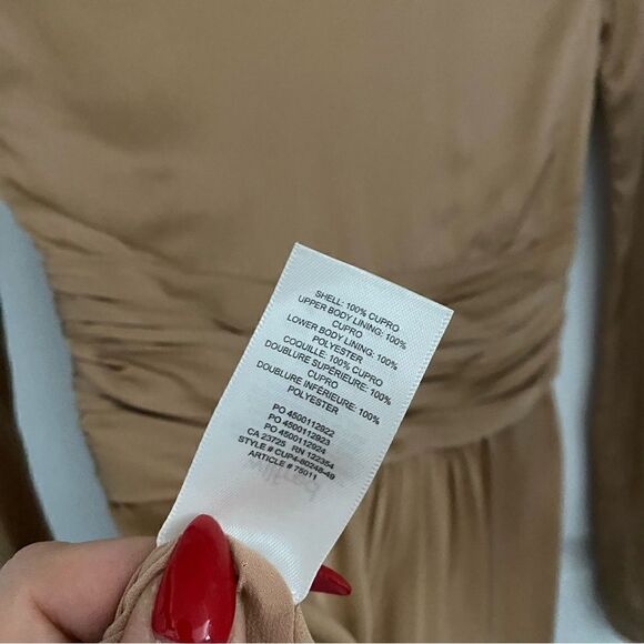 Aritzia Wilfred Cupro Satin Longsleeve Mini Dress Women Size 00 - Picture 7 of 9